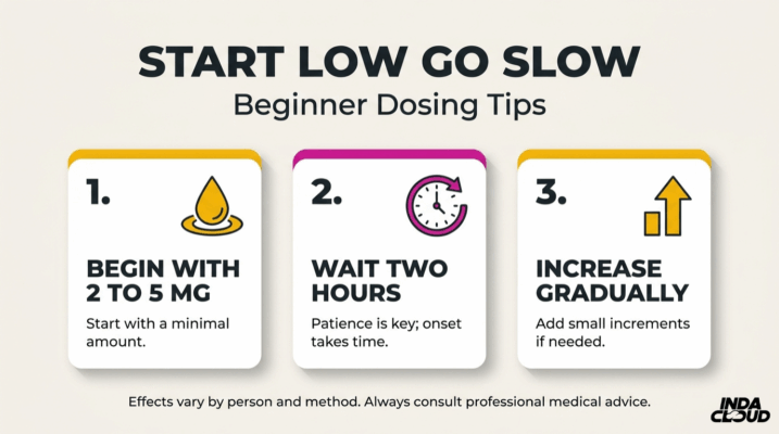 What Is Thc? Complete Guide To Types, Effects, Products, Potency, Safety, And Legality 10 Beginner Thc Dosing Guide Recommending Starting With 2 To 5 Mg, Waiting Two Hours, And Increasing Gradually
